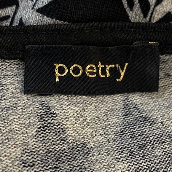 Poetry Aztec Open Front Lightweight Short Sleeve Cardigan Women's Size Small - Picture 4 of 8